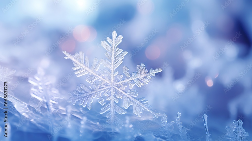 Aufkleber a snowflake is shown in the middle of a blurry image. generative ai