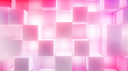  a pink and white abstract background with cubes in the center.  generative ai
