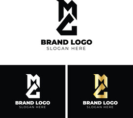 Creative MG brand logo concept design gold vector.	