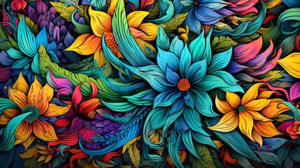Complex floral PPT background poster wallpaper web page