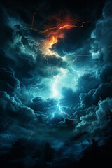 lightning and clouds