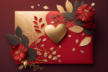 Decorative Love Hearts background - generative AI - Valentines Day backgrounds