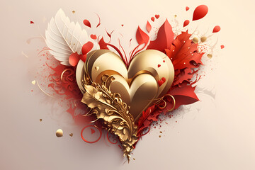 Decorative Love Hearts background - generative AI - Valentines Day backgrounds