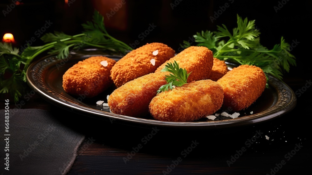 Poster a close up of a plate of food with some sort of appetizer on a table next to a lit candle and some p