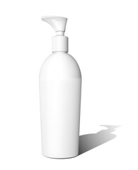Close up view isolated of various cosmetics bottle.