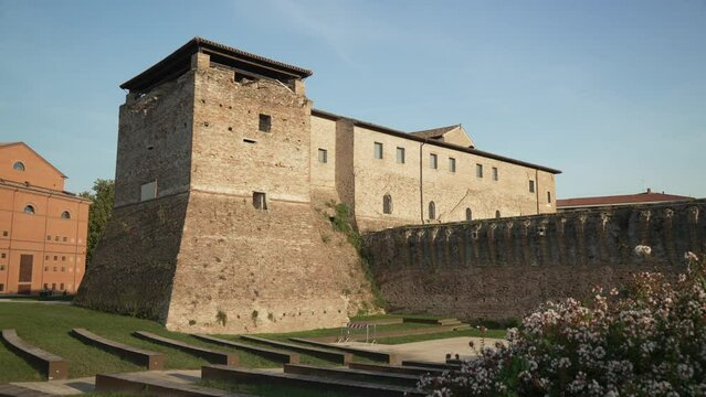 View of Castel Sismondo viewed from Arena Francesca da Rimini, Rimini, Emilia Romagna, Italy