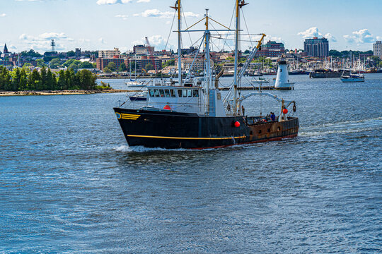 A Fishing Boat Leaving New Bedford Harbor