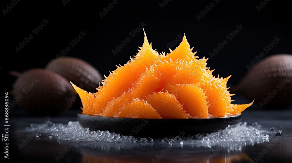 Poster a close up of a bowl of fruit on a table with other fruit on the side of the bowl and on the table i