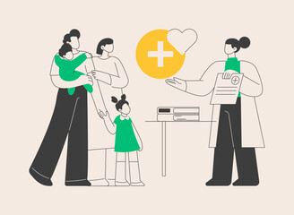Family doctor abstract concept vector illustration.