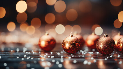 Fototapeta premium christmas decoration with on the blur background 