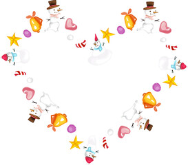 Fototapeta premium Christmas wreath frame.