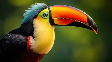 Wandcirkels aluminium close up of a toucan bird © Tida