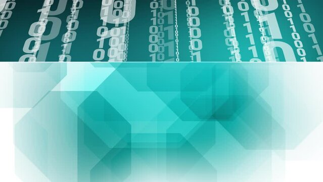 Innovative binary code composition modern motion graphic layout for cyber defense and network security