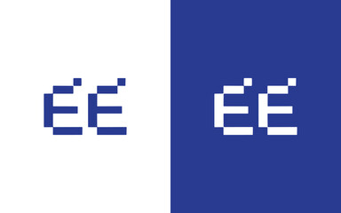 EE letter tech logo design icon