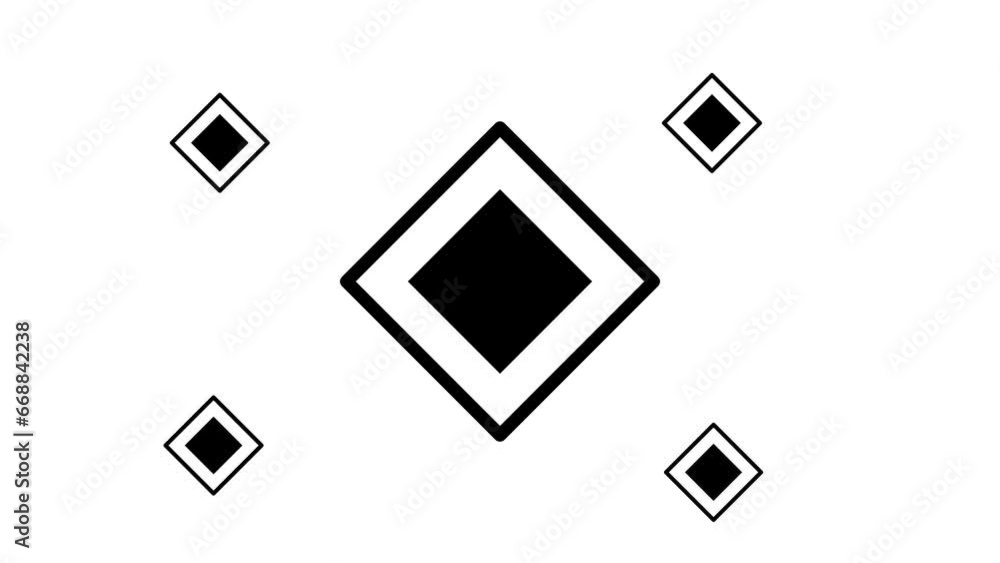 Poster zoom in and out animation the main road symbol. large black symbol in the center and four small symb