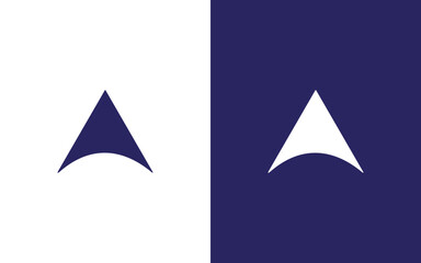 A letter triangle logo design icon