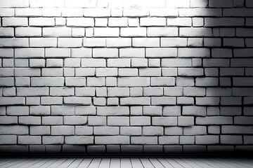White brick wall and floor as background