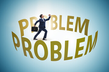 Business problem concept with businessman