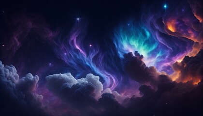 The mesmerizing beauty of a colorful space galaxy cloud nebula against the backdrop of a starry night cosmos for a captivating astronomy background