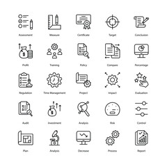 Assessments icons set isolate white background vector stock illustration. 