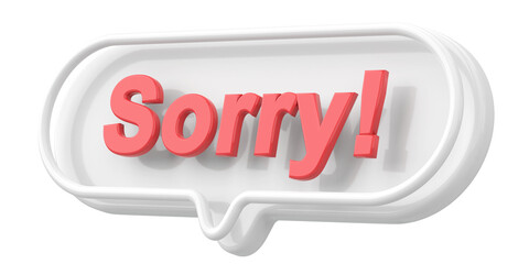 Sorry. Word and Phrase. 3D illustration.