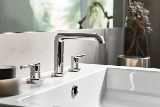 faucet in bathroom - Powered by Adobe
