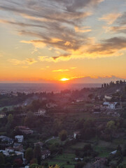 sunset over the city