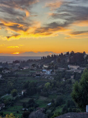 sunset over the city