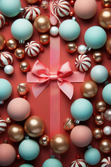 Christmas background with colorful balls.