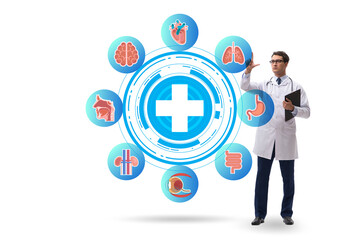 Telemedicine concept with medical elements