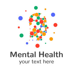 Mental health isolated on white background for psyhology, medical, game. Vector Illustration 10 eps