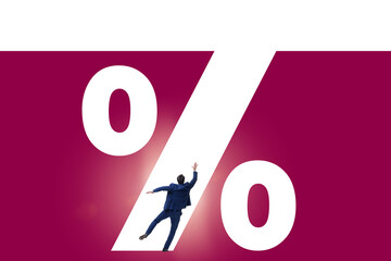 Business concept of high percent on debt and loan