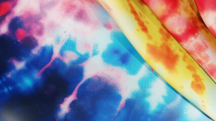 Boho Chic Revival: Colorful Tie-Dye Cloth Texture from the 90s