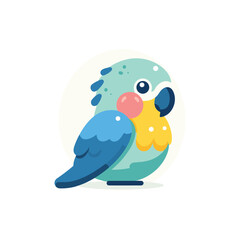 Cute parrot vector. Colourful vector illustration in flat style.