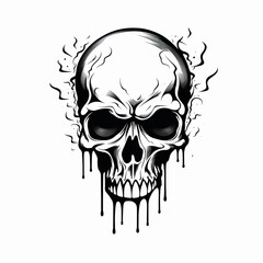 Hand-Drawn Skull Art Macabre Chic