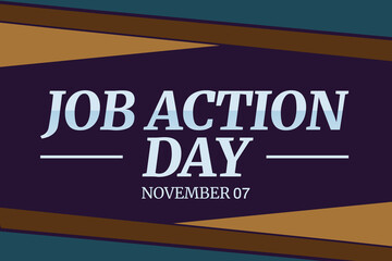 Job Action Day Wallpaper in new traditional border design style with dark background. Empowering job workers concept background