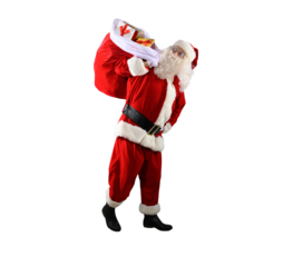 santa claus with a sack full of gifts ready for christmas