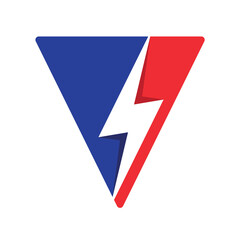 lightning symbol in triangle. lightning symbol concept