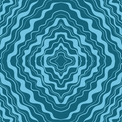 Vector abstract monochrome pattern in the form of wavy lines and quadrangles on a blue background