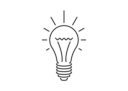 light bulb symbol on white background. outline light bulb. light bulb symbol for idea, innovation, production