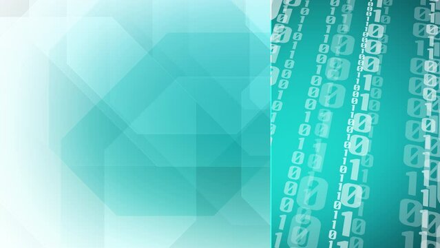 Encoded binary system creative motion layout for data transmission and digital transformation. Binary code modern composition for science background and digital security