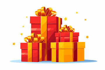 Fototapeta premium Giftbox flat illustration isolated on white background