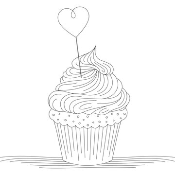 Cubcake mit Herz mit transparentem Hintergrund 