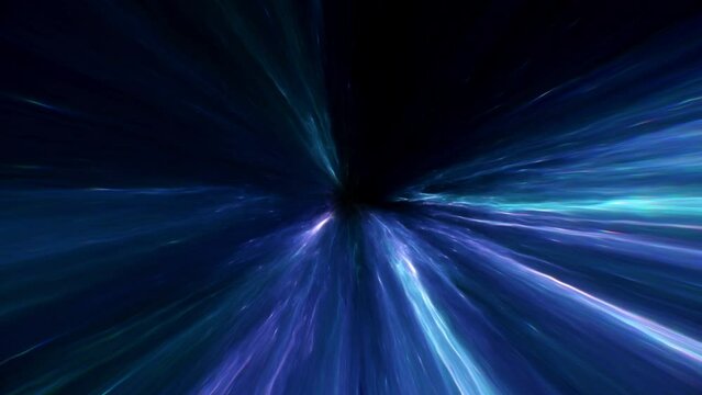 Hyperspeed motion tunnel through surreal glowing stardust and interstellar warp speed effect with glowing star trails and motion energy fields. A visually captivating scene perfect for loop animations