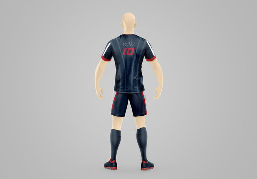 Uniform Soccer Mockup - Back View