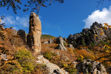 Beautiful autumn landscape in the Crimean mountains