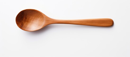 white background with a wooden spoon