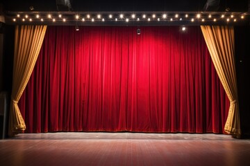 stage curtains with footlights