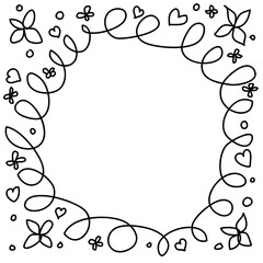 Vector abstract frame drawn by hand with a pencil in doodle style