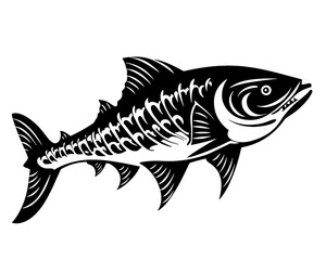 Fototapeta na wymiar Fish Sea under Water Depth Manta Ray Tattoo Print Stamp